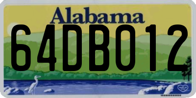 AL license plate 64DB012
