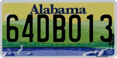 AL license plate 64DB013