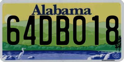 AL license plate 64DB018