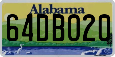 AL license plate 64DB020