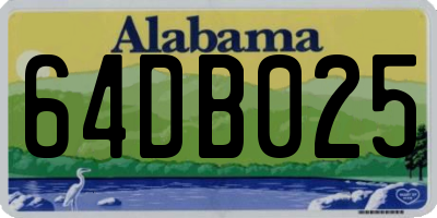 AL license plate 64DB025
