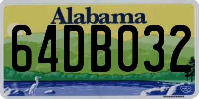 AL license plate 64DB032