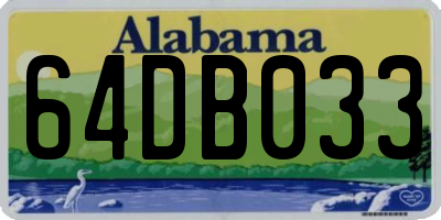AL license plate 64DB033