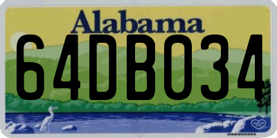 AL license plate 64DB034