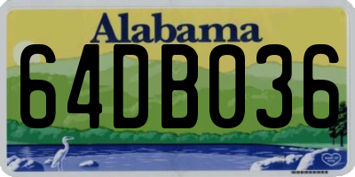 AL license plate 64DB036