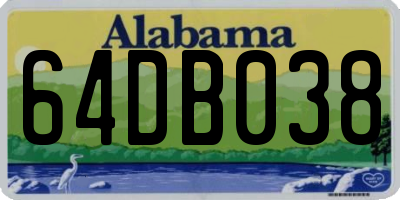 AL license plate 64DB038