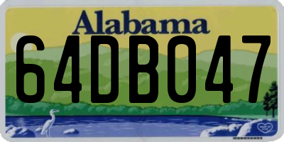 AL license plate 64DB047