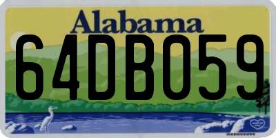 AL license plate 64DB059