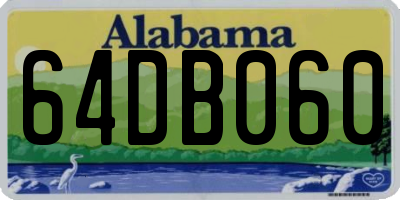 AL license plate 64DB060