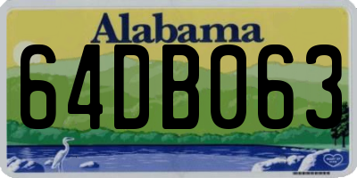 AL license plate 64DB063