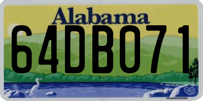 AL license plate 64DB071
