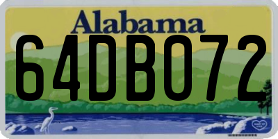 AL license plate 64DB072