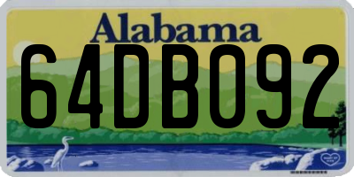 AL license plate 64DB092