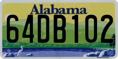 AL license plate 64DB102