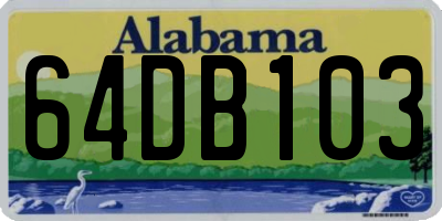 AL license plate 64DB103