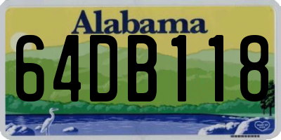 AL license plate 64DB118