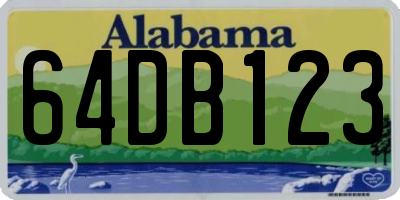 AL license plate 64DB123