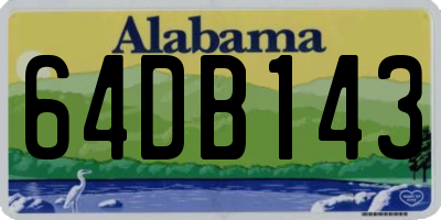 AL license plate 64DB143