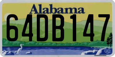 AL license plate 64DB147
