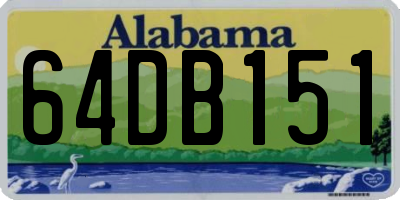 AL license plate 64DB151