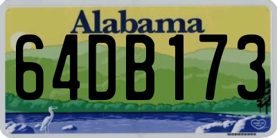 AL license plate 64DB173
