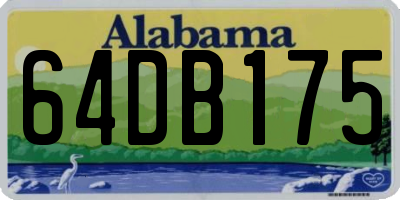 AL license plate 64DB175