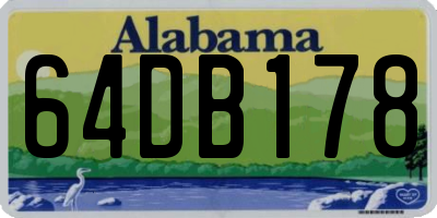 AL license plate 64DB178