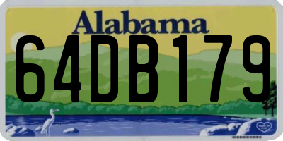 AL license plate 64DB179