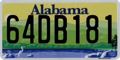 AL license plate 64DB181