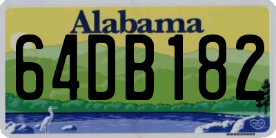 AL license plate 64DB182