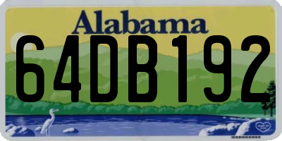 AL license plate 64DB192