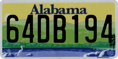 AL license plate 64DB194