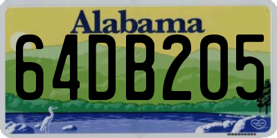 AL license plate 64DB205