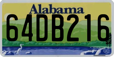 AL license plate 64DB216