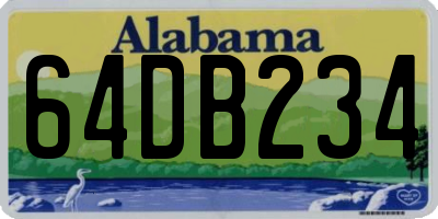 AL license plate 64DB234
