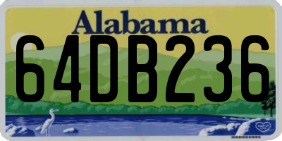 AL license plate 64DB236