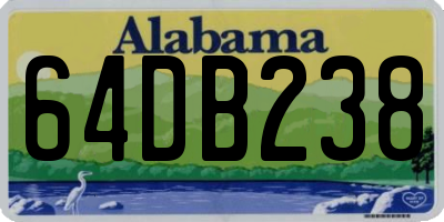 AL license plate 64DB238