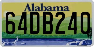 AL license plate 64DB240