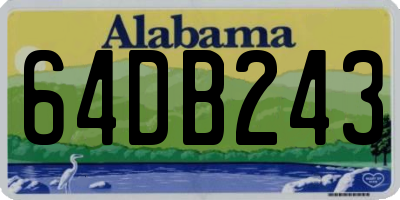 AL license plate 64DB243