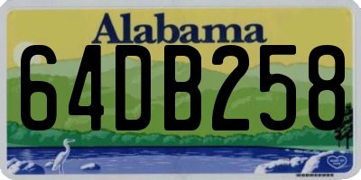 AL license plate 64DB258