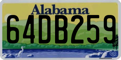 AL license plate 64DB259