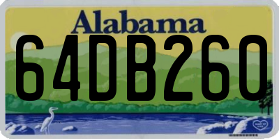 AL license plate 64DB260