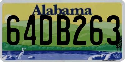 AL license plate 64DB263
