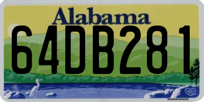 AL license plate 64DB281