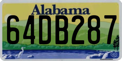 AL license plate 64DB287