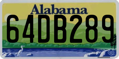 AL license plate 64DB289
