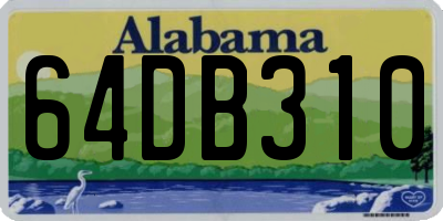 AL license plate 64DB310