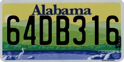 AL license plate 64DB316