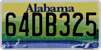 AL license plate 64DB325