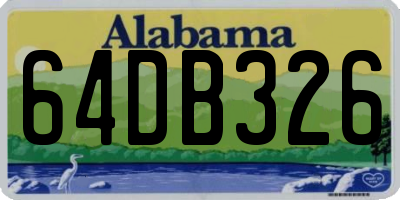 AL license plate 64DB326